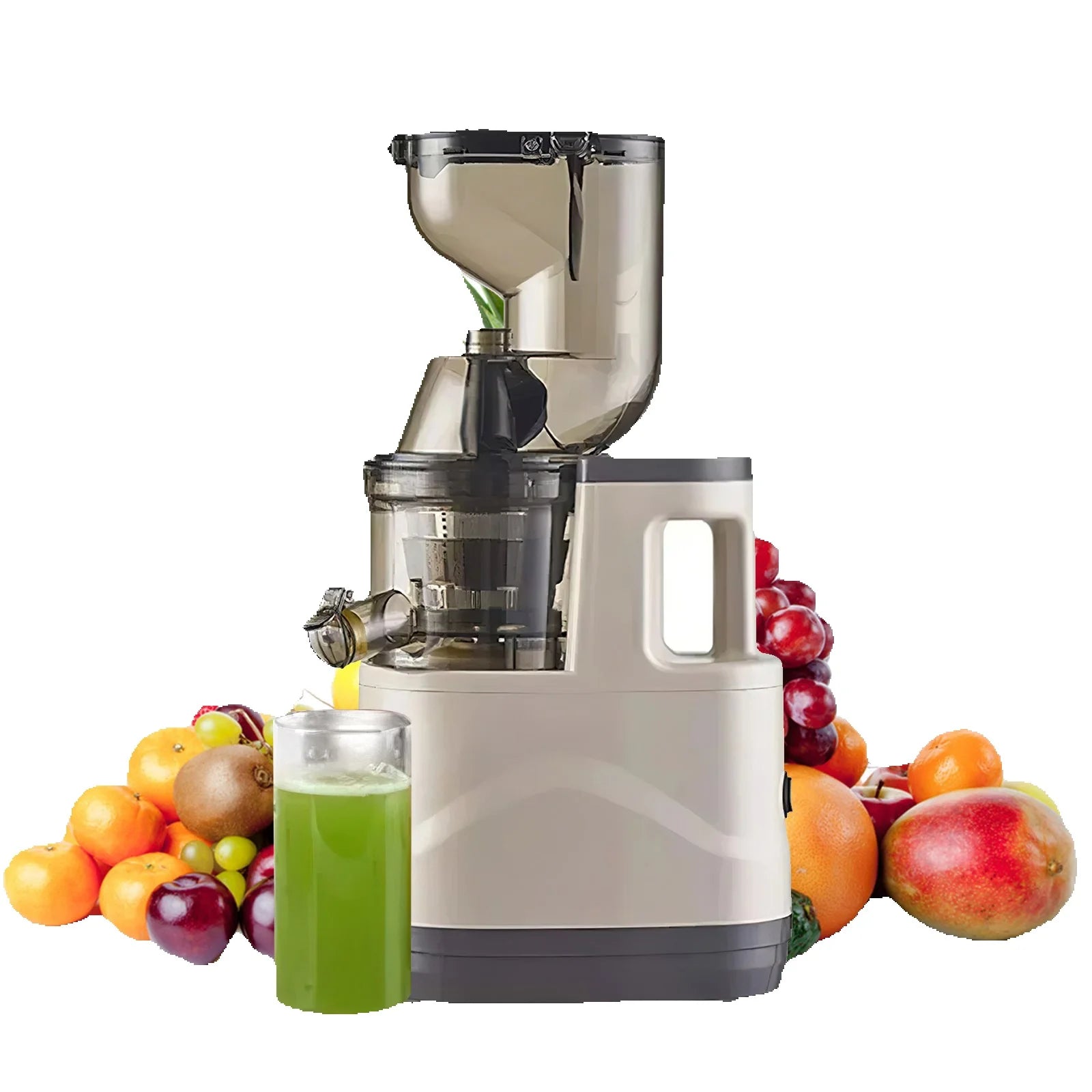 Cold Press Juicer,with large caliber Feed Chute,Fit Whole Fruits & Vegetables,High Juice Yield,BPA FREE Slow Masticating Juicer