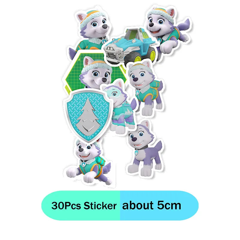 Paw Patrol Snow dog Everest Cartoon Animation Theme Birthday Party Decorations Disposable Sticker Balloon Paper Plates Supplies