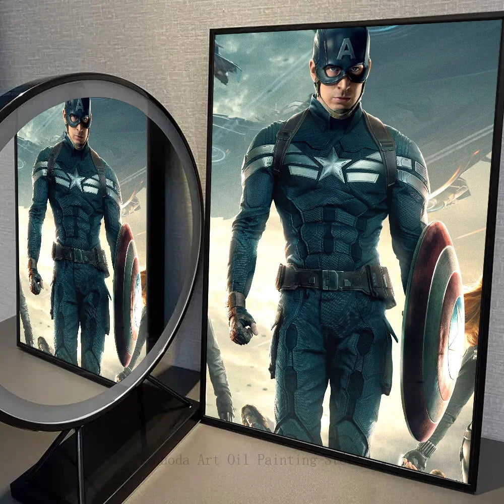 Marvel Movie Captain America Wall Art Posters Retro Style Modern Home Decor Canvas Painting Picture Prints Artwork Mural Print