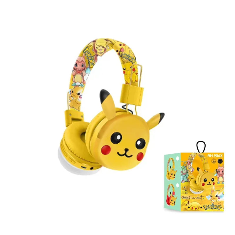 New Pikachu earphones wireless Bluetooth in ear earphones 5.3 gift giving foldable gaming earphones with microphone