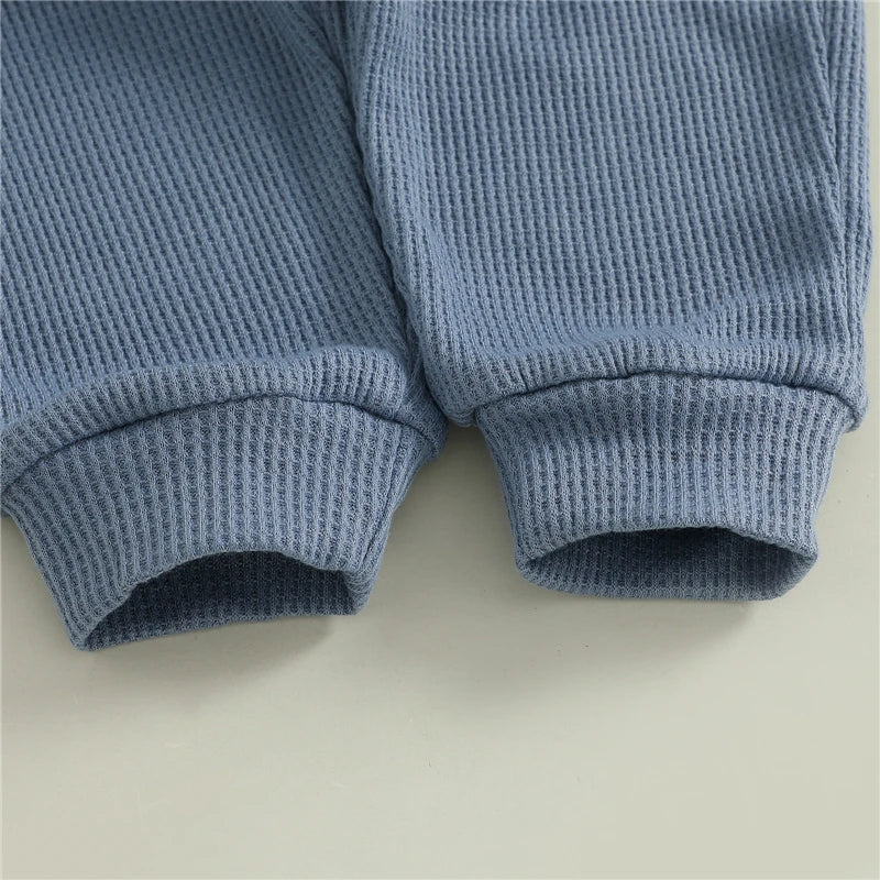 Toddler Baby Boy Fall Tracksuit Outfit Letter Embroidery Crew Neck Long Sleeve Sweatshirt Tops with Pants 2 Pcs Set