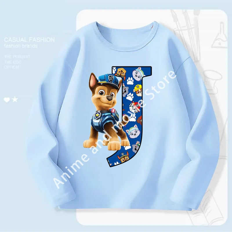 Paws Patrols Chases Child Long Sleeve Boys T-shirt Children Casual Clothing Cartoon Cute Printed Sweatshirt Anime New Kids Gifts