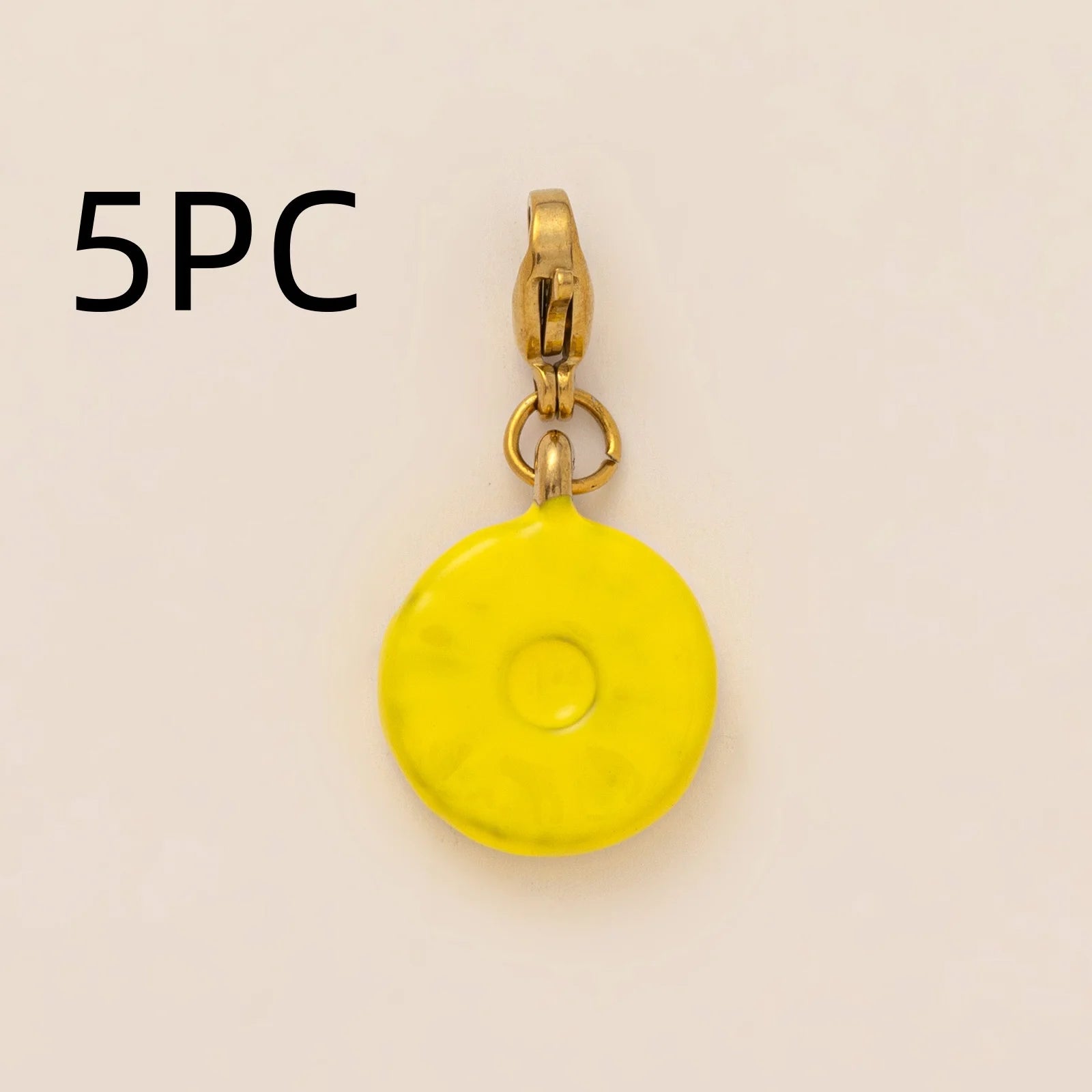 Wholesale 5pcs/lot 18K gold-plated DIY enamel stainless steel pendant, colorful fruit and food handmade jewelry accessories