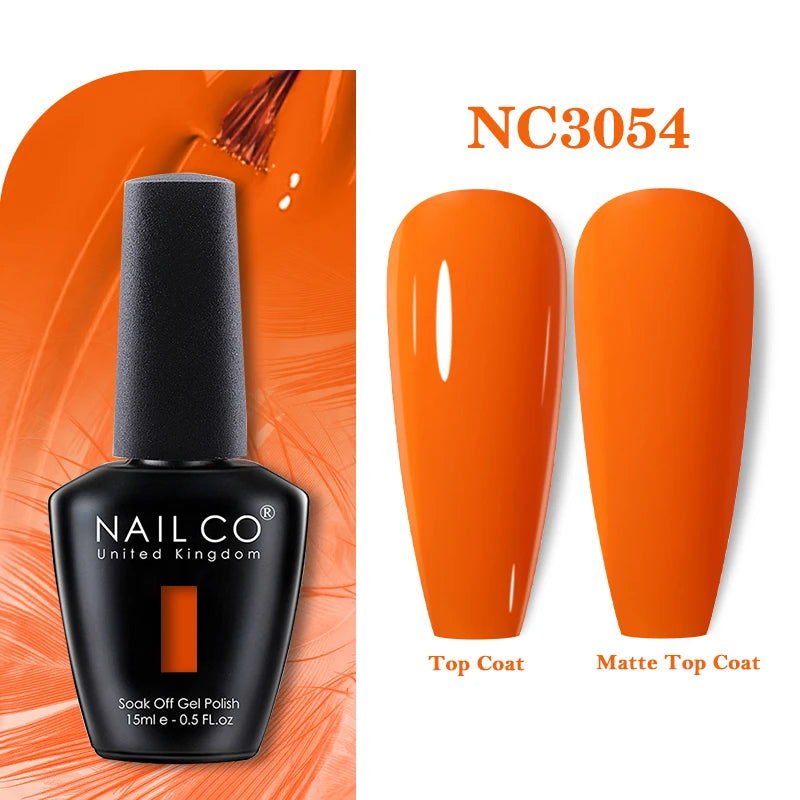 NAILCO Vernis Semi Permanent UV Gel Nail Polish Black White Color Nails Art Manicure TOP BASE Varnish Hybrid Nail Professionals