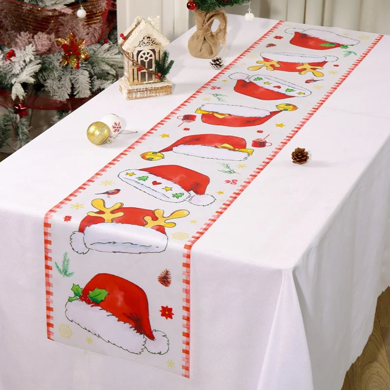 Christmas Table Runner Merry Christmas Decoration for Home Xmas Party Decor 2025 Navidad Notal Noel Ornament Happy New Year 2026