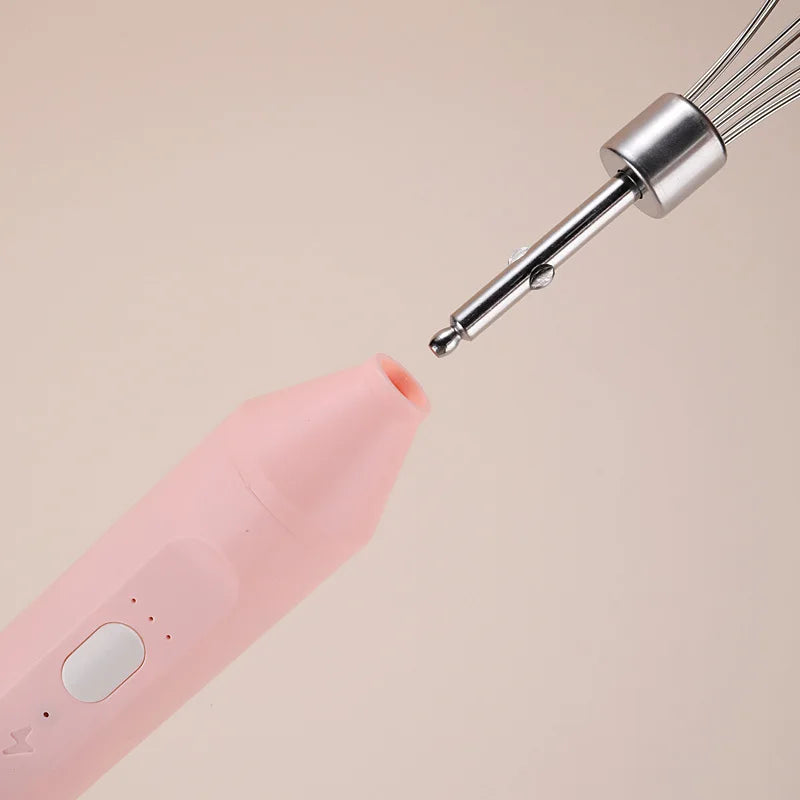 Cordless Multi-Use Whisk System | Compact Handheld Mixer with Milk Frother & Auto-Stirring for Baking, Coffee, and Cream