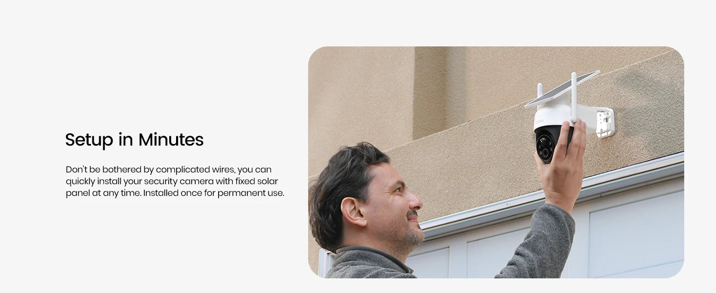 AOSU 3MP 100% Wire-Free Solar WiFi Camera 5000mAh Battery Two-way Audio Security Camera Wireless Solar Panel PTZ CCTV Camera