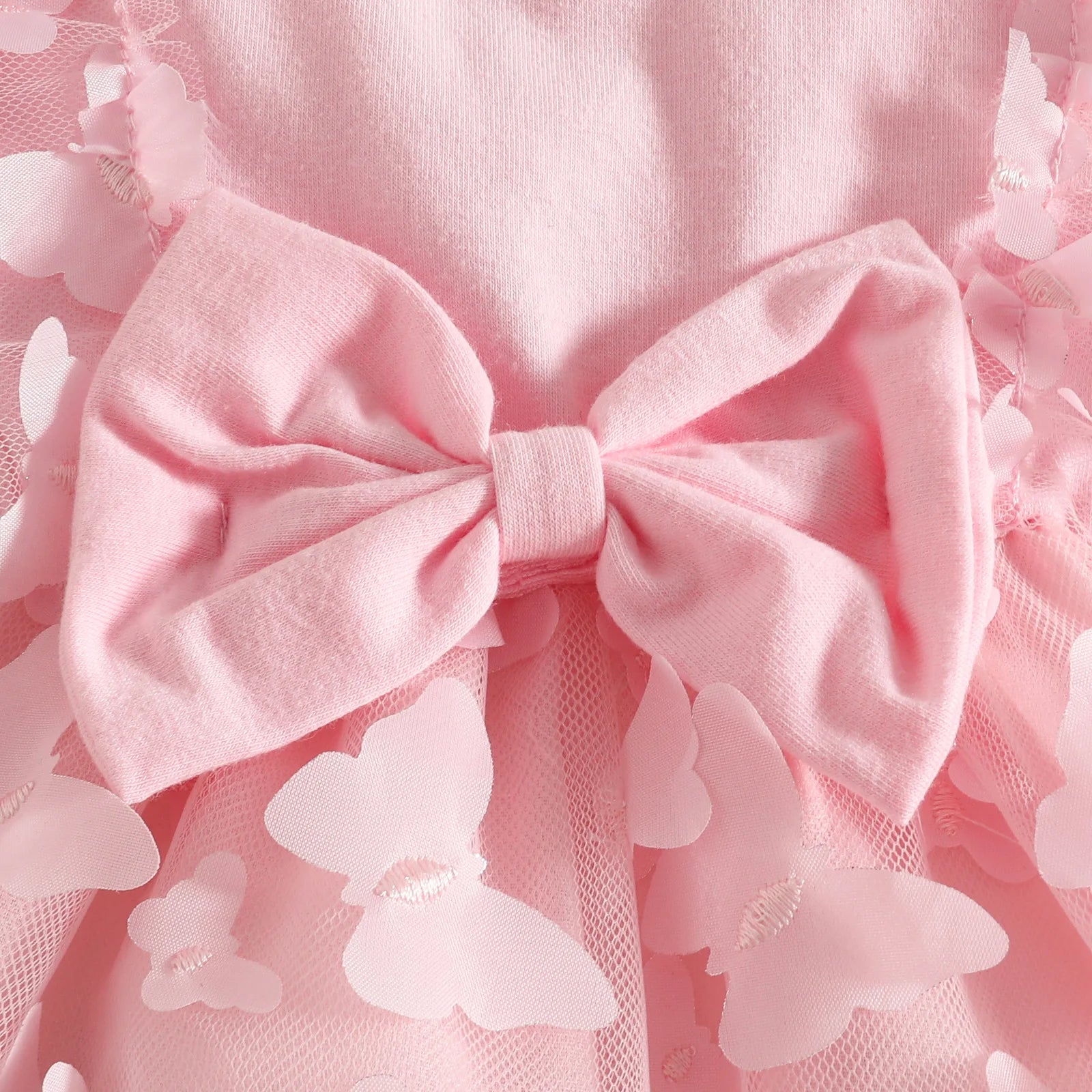 0-2Y Baby Girl Clothes 2Pcs Set Butterfly Tulle Patchwork Bow Baby Dresses for Newborn Girls and Headband Princess Party Outfit