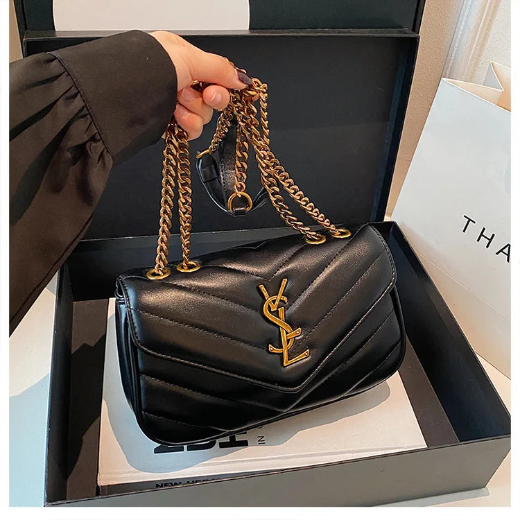 2025 Embroidered Quilted Chain Bag, Women's Luxury Crossbody Purse, Vintage Diamond Pattern Shoulder Bag with Stitching