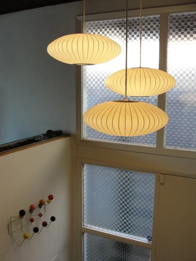 Denmark Design Bubble Silk Pendant Lamp Chandelier Suspension Hanging Light for Dining Living Room Kitchen Island Bedroom Loft