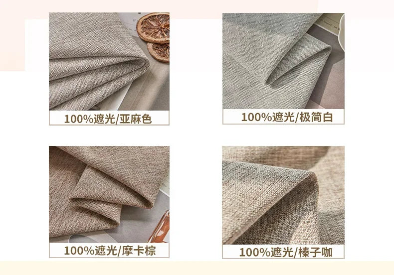 100% Blackout Japanese Modern Simple Curtains for Bedroom Living Dining Room Soundproof Textured Bamboo Window Decor Customized