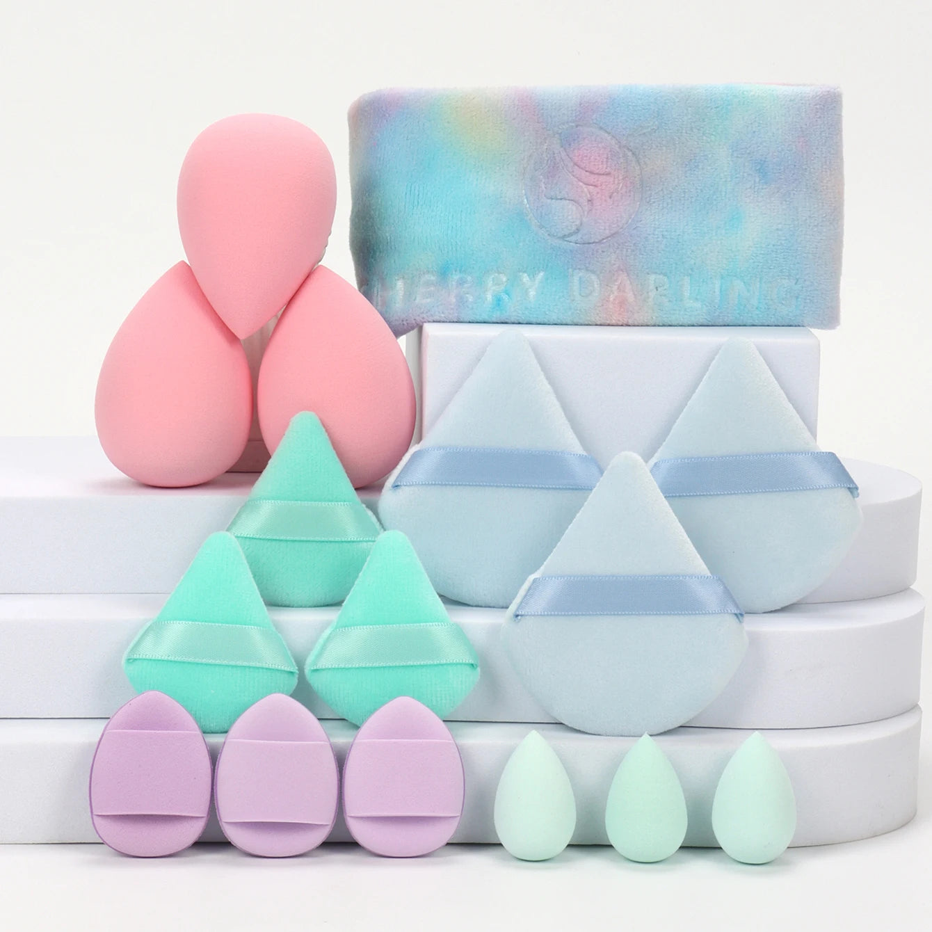 Casual Hairband 16-Piece Set, Face Wash, Facial Cleansing, Makeup Removal, Travel, Suitable for All Skin Types