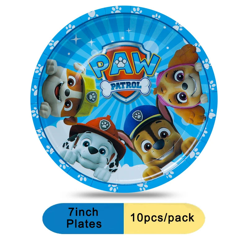 Paw Patrol Birthday Decoration Tableware Tablecloth Children Gift Candy Box Backdrop Dog Balloon Party Favors For Kids Birthday