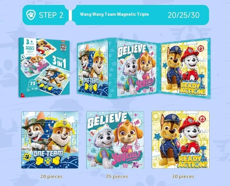 Paw Patrol Magnetic Puzzle For Children Aged Magnetic Puzzle Toys For Boys And Girls Intellectual Birthday Gifts Magnetic Toys