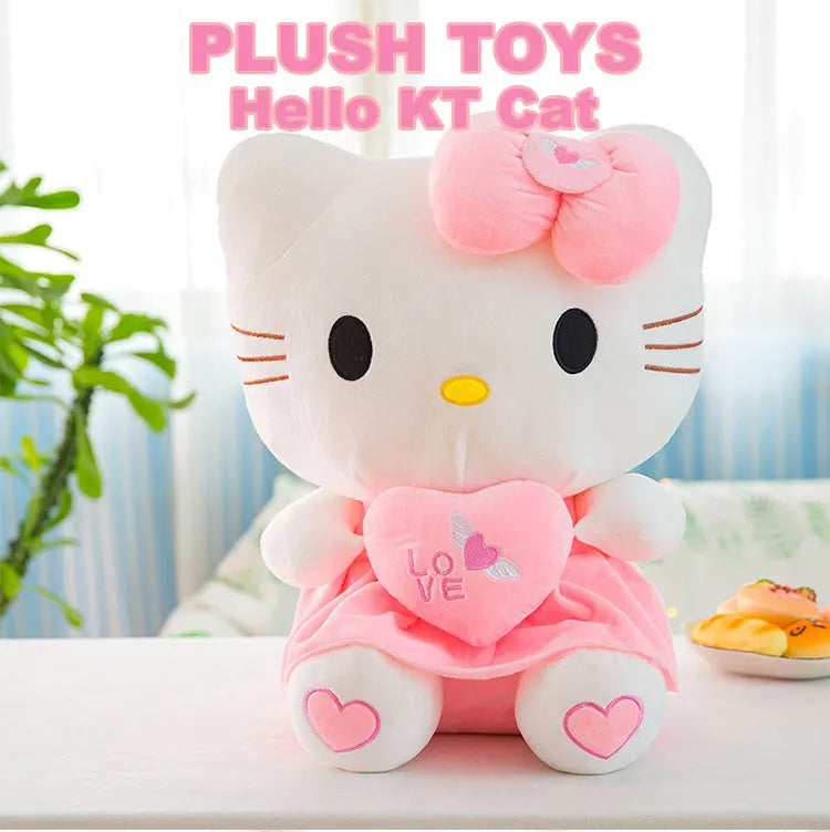 55cm Sanrio Hello Kitty Cat Plush Toys Cartoon KT Cat Plushie Doll Big Size Stuffed Anime Pillow Birthday Gifts For Kids Girls