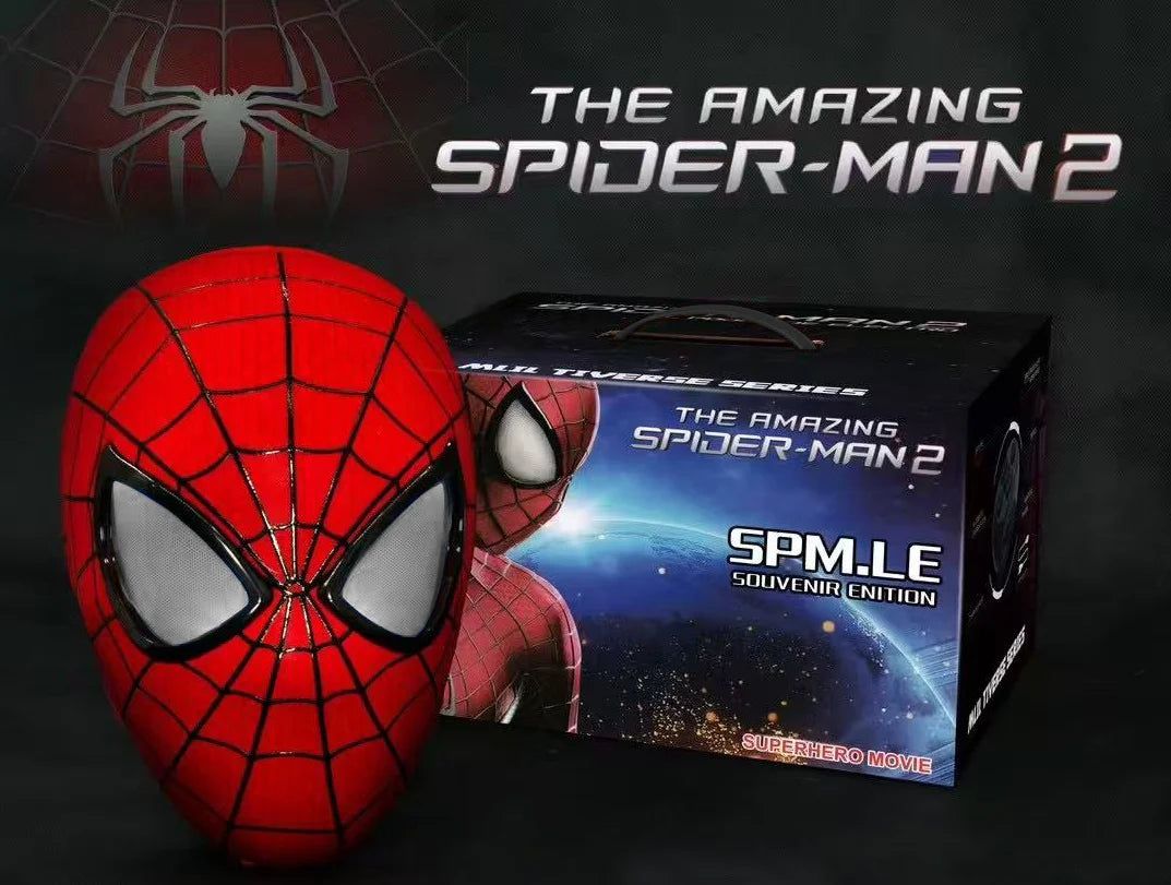 Marvel Spiderman Mask With Hard Face Shell & Magnetic Eyes Hero VenomScreen Printed Fabric 3d Webs Manual version Cos Gift