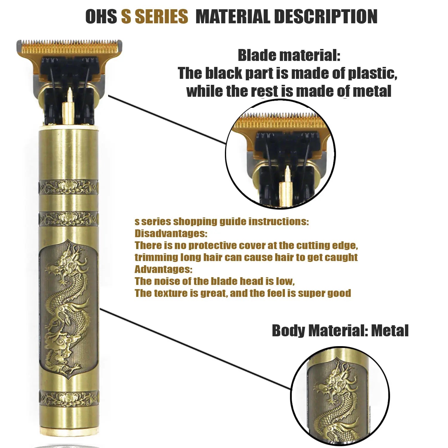 Tondeuse Dragon Vintage T9 professionnelles sans fil pour hommes