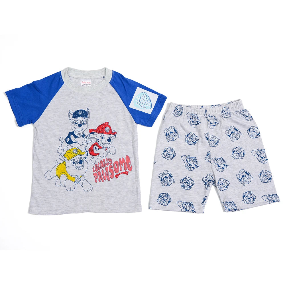 Paw Patrols Baby Pajamas Sets Children Summer Short Sleeve Skirt Pants Suit Kawaii Sleepwear Boys Girls Cosplay Nightgown Gift