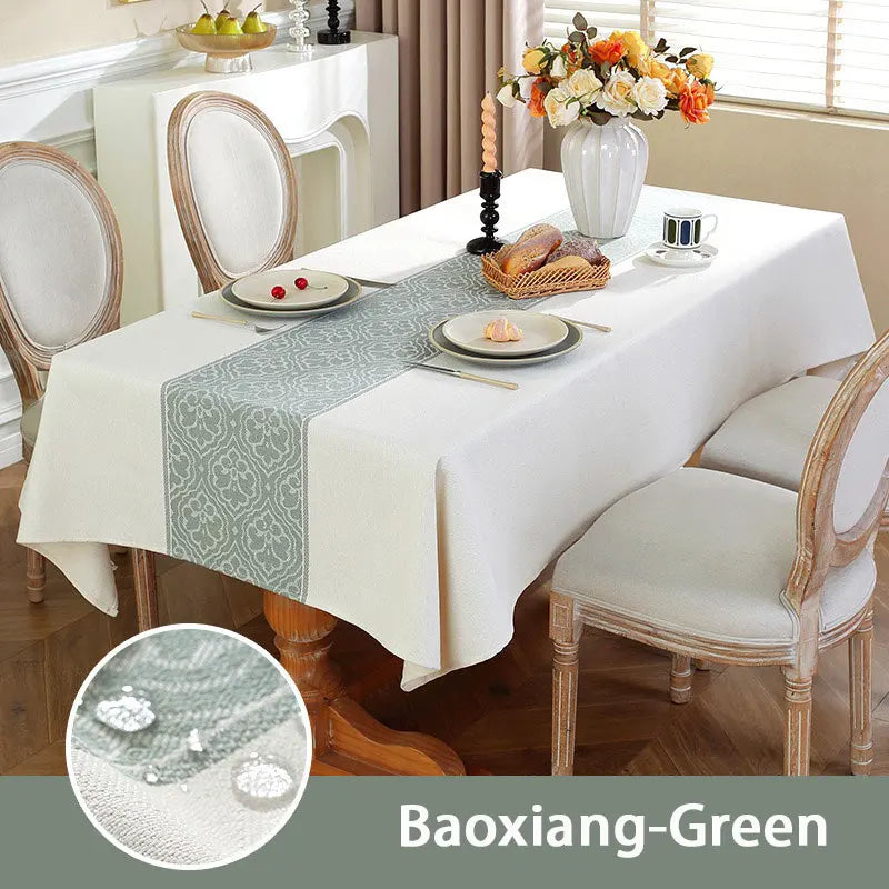 Cotton Blend Waterproof Tablecloth  Anti-oil Table Cover, Party Family Dinner Tablecloth for Kitchen Restaurant Wedding