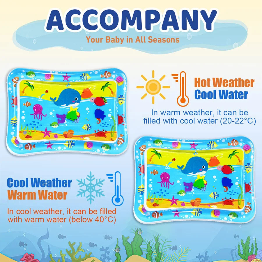 1pc Blue Whale Inflatable Playing Mat PVC Baby Play Water Mat Toddler Pad Kids Early Education Activity Toys Mat Cushion Gift