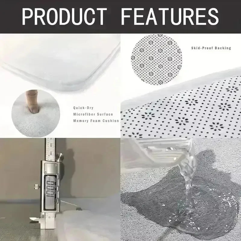 1pc Cute Door Mat Paw Printed Rectangular Door Mat with Silicone Base Sophisticated Bathroom Entry Adding A Touch of Elegance