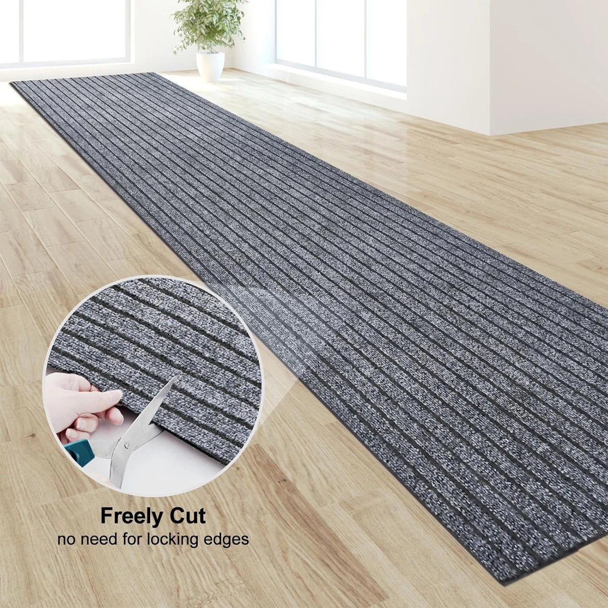 Striped Carpet Anti Slip Door Mat, Solid Color Kitchen Floor Mat, Easy To Clean, Suitable for Corridors, Kitchens, Bathrooms