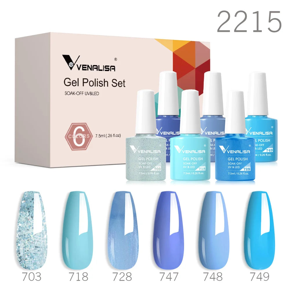 6pcs/kit VENALISA Collection de couleurs de Noël Ongles d’hiver