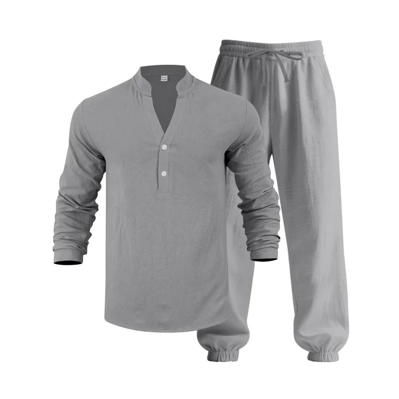 Ensemble en lin lâche américaine Automne