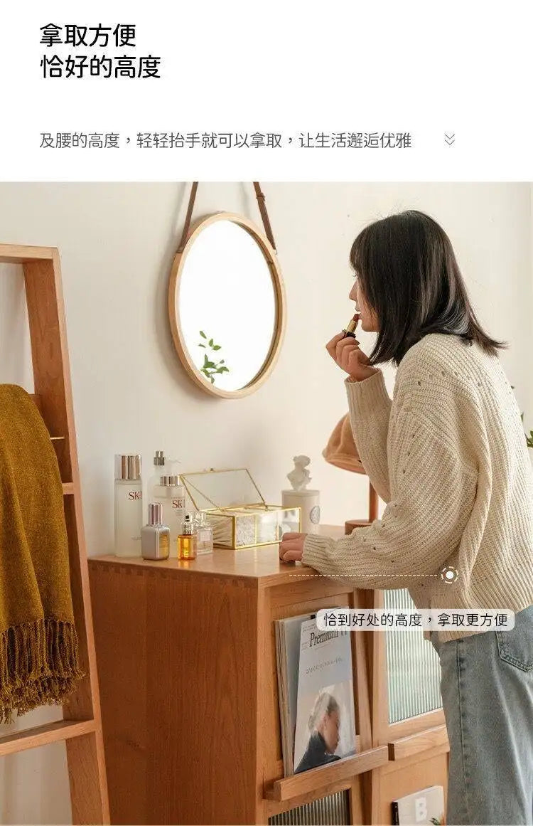 Buffet de Style japonais, armoire de rangement en bois massif, vitrine nordique pour salon, petit canapé