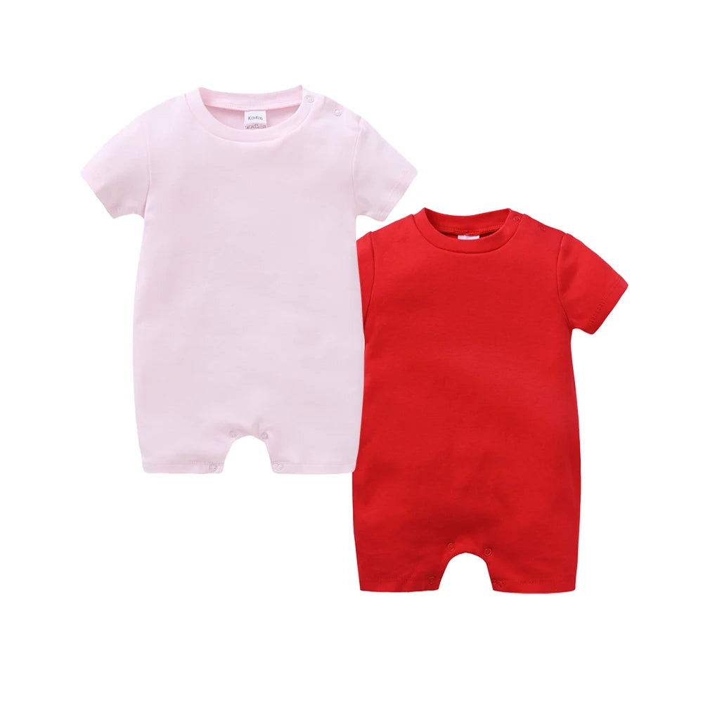 Kavkas 2 Pcs a set Baby Boy Girls Rompers Short Sleeve O-Neck 100% Cotton Summer Infant Clothes