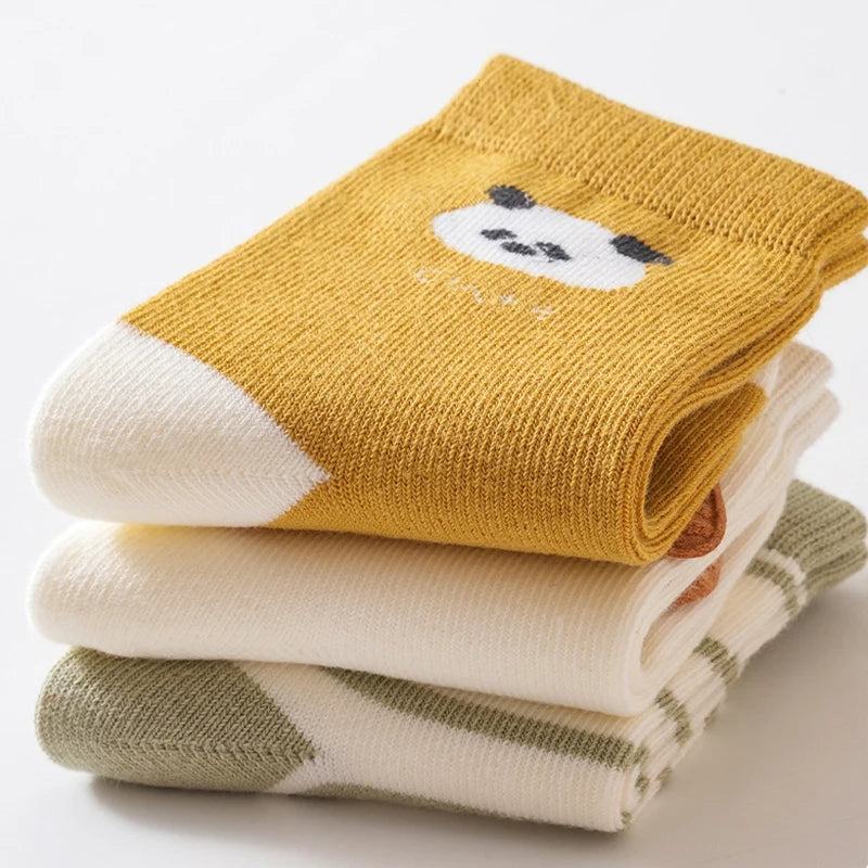 3 Pairs Baby Socks Soft Children Kids Socks Breathable Cartoon Kids Boys Girl Socks For Toddler