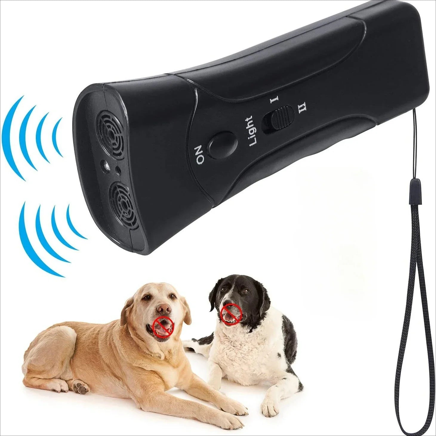 Rechargeable Ultrasonic Dog Barking Deterrent Trainer with LED Light Stop Bark Control Device for Pets Training