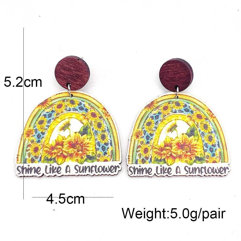 New Autumn Baseball Wooden Earrings Turkey Turquoise Pineapple Pumpkin Truck Vintage Earrings for Women Thanksgiving Gifts