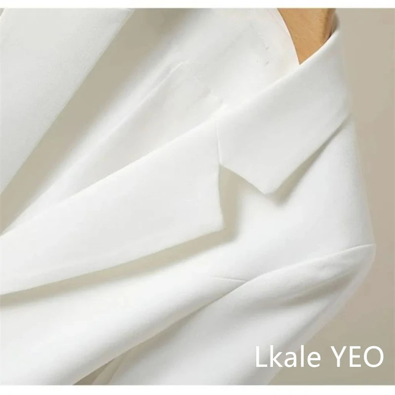 Women's Blazer Coat 2024 Spring Autumn Loose Occupation Ladies Outerwear Versatile Design Sense Fashion Female Suit Jacket