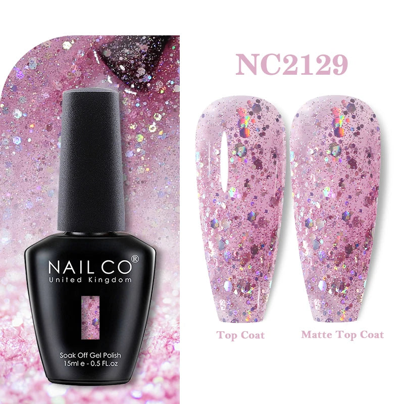 NAILCO Vernis Semi Permanent UV Gel Nail Polish Black White Color Nails Art Manicure TOP BASE Varnish Hybrid Nail Professionals