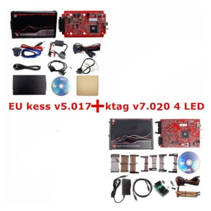 2025 Kess 5.017 EU Red Kess Ksuit V2 K TAG 7.020 2.25 4 LED Master Unlimited Online KESS For Car Truck ECU Tool BDM Frame OBD2 Programmer Kit