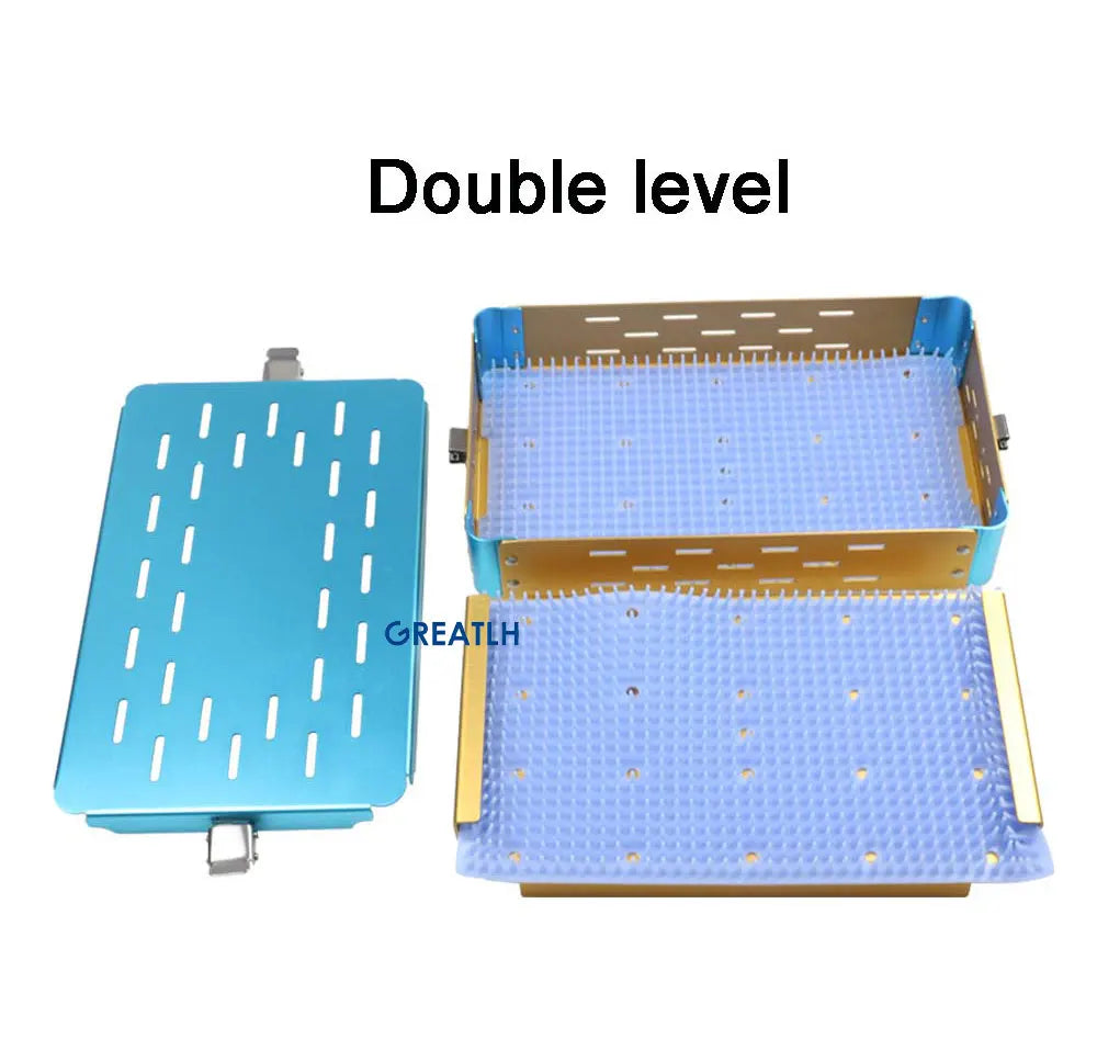 Disinfection Box Sterilization Tray Box Case with Silicone Pad Autoclavable Box