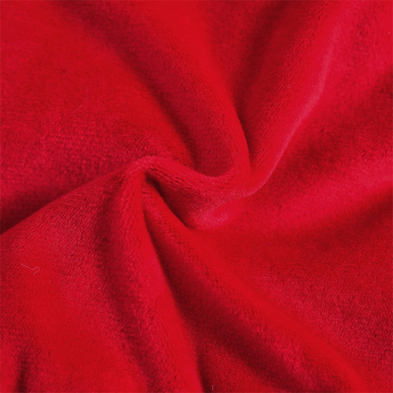 2Pcs Infant Newborn Baby Girls Christmas Outfit, Plush Patchwork Long Sleeve Romper Dress + Hairband Set for Toddler 0-24 Months