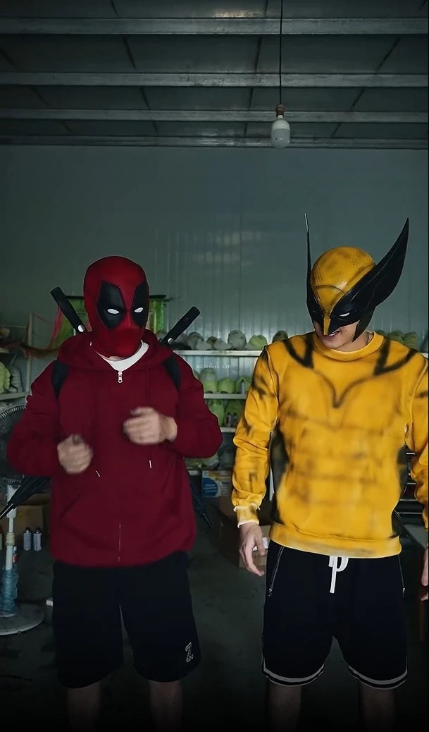 mar-vel Damaged Wolverine Mask with Magnatic Eyes 1:1 3D Resin Halloween Cosplay Mask Wolverine Helmet Cos masque for Gift