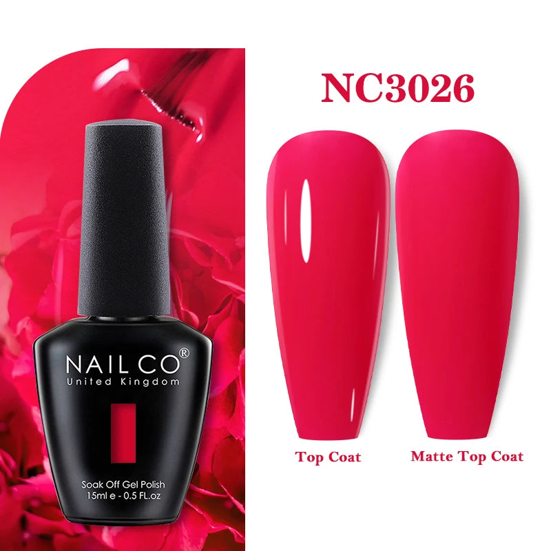 NAILCO Vernis Semi Permanent UV Gel Nail Polish Black White Color Nails Art Manicure TOP BASE Varnish Hybrid Nail Professionals