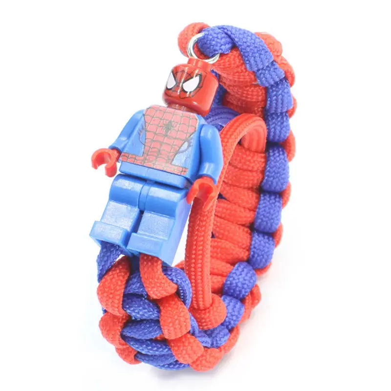 Marvel Avengers Captain America IronMan Spider-Man Personalized Creative Cartoon Building Blocks Braided Bracelet Christmas Gift