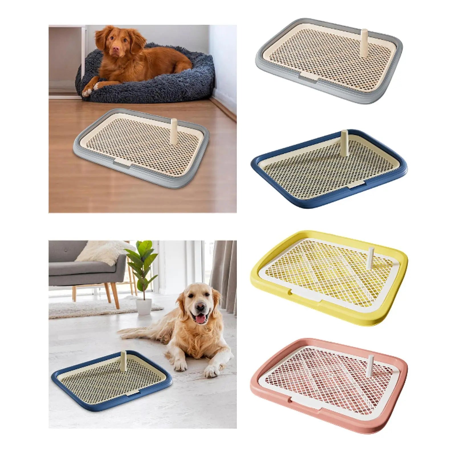 Mesh Grids Toilet Reusable Indoor Outdoor Splashproof Puppy Pee Pad Holder Training Tray Dog Potty for Dogs and Cats Puppy