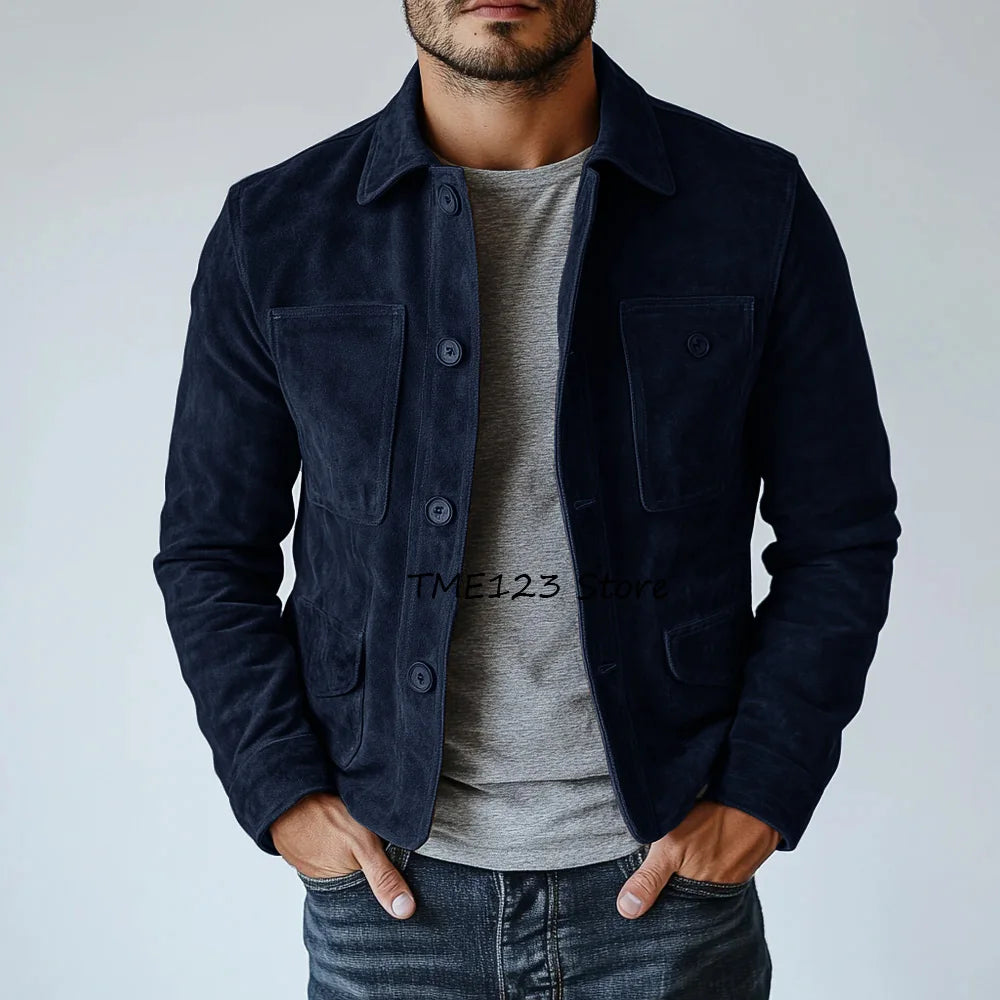 Vestes blazer urbains tissu en daim de haute qualité