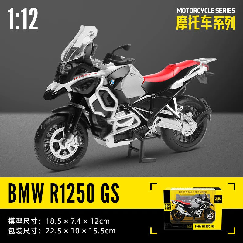 MSZ CCA 1:12 BMW R1250RT with base alloy die-cast car motorcycle model, toy gift giving, die-cast static motorcycle model
