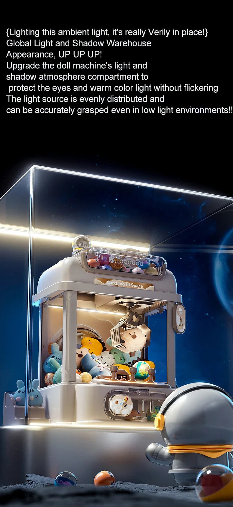 Big Size Doll Machine Kids Coin Operated Play Game Mini Claw Catch Toy Crane Machines Music Doll Children Xmas Gifts Toys