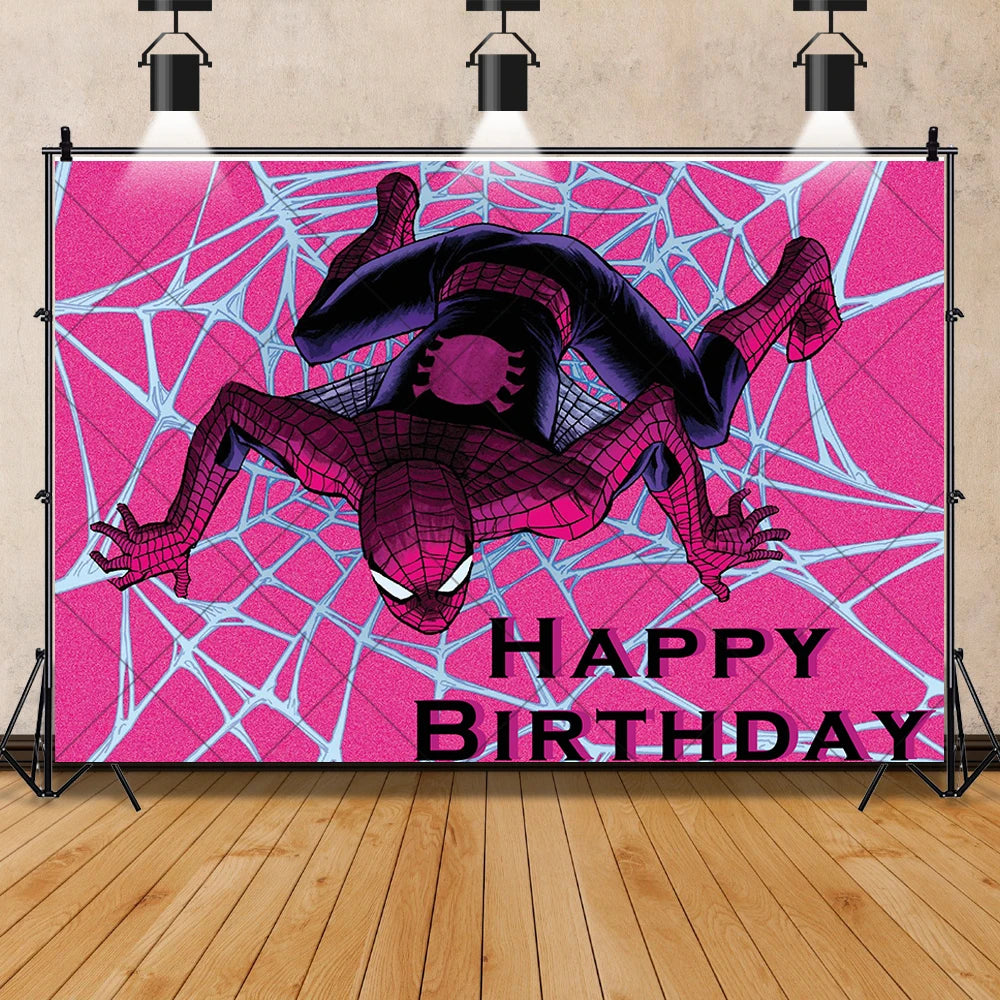 Marvel Kid Spidey And His Amazing Friends Photography Background Custom SpiderMan Boy Birthday Party Baby Shower Decor Poster
