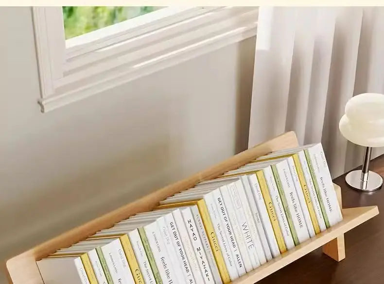 Bibliothèque inclinable en bois dans le salon/bureau, étagère à livres de bureau, organisateur, étagères de rangement pour affichage CD/magazine/livres