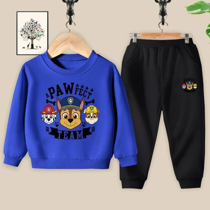 PAW Patrol Spring Autumn Long Sleeve Top and Long Pants Two Piece Sets for Children Thin Clothing Sets Boys Sweatsuits