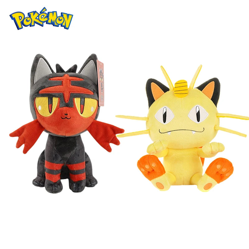 Pokemon Kawaii Litten Meowth Stuffed Toys Cartoon&Cute Plush Doll Throw Pillow Children's Toy Birthday Present