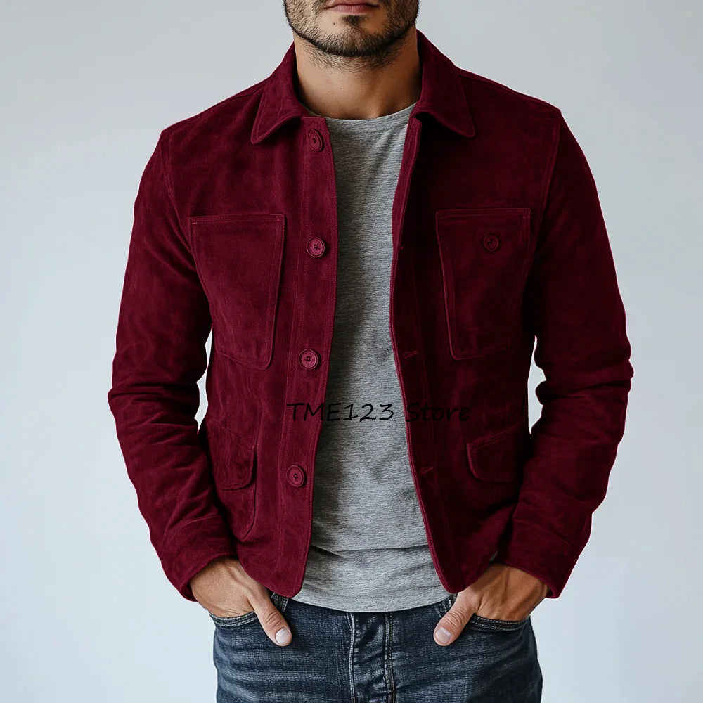 Vestes blazer urbains tissu en daim de haute qualité